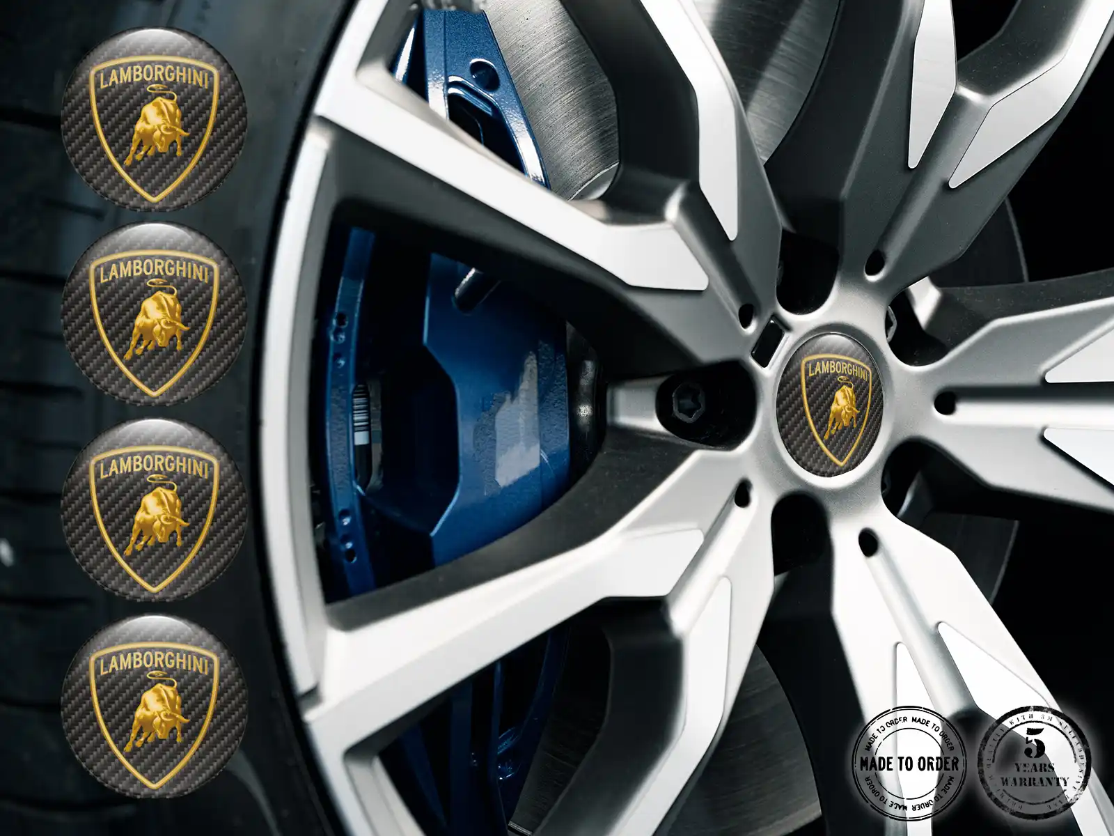 Lamborghini Adesivo Cupola Stile Loghi Ruota Esclusivi